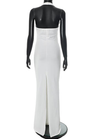 Ivory Halter Maxi Gown