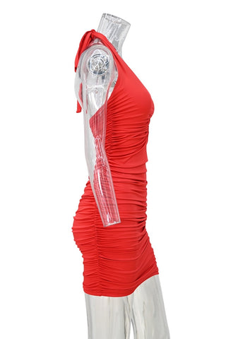 All White Party Halter Top Mini Dress