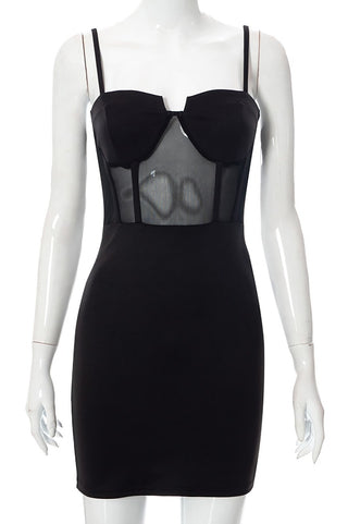 Little Miss Mesh Black Mini Dress