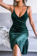 Load image into Gallery viewer, Veronica Velvet Midi Dress With Slit
