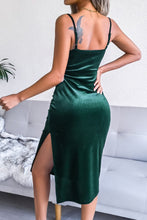 Load image into Gallery viewer, Veronica Velvet Midi Dress With Slit
