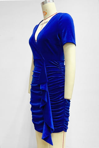 Blue Velvet Mini Dress