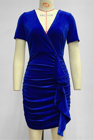 Blue Velvet Mini Dress