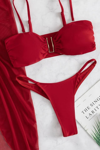 Goddess Bikini & Skirt 3-Piece Swim Set