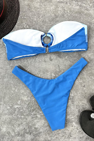 Wavy Babe Tube Top Bikini Swim Set