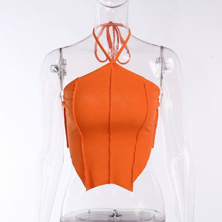 Sara Ribbed Crop Halter Top