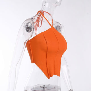 Sara Ribbed Crop Halter Top
