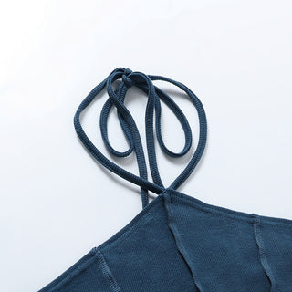 Sara Ribbed Crop Halter Top