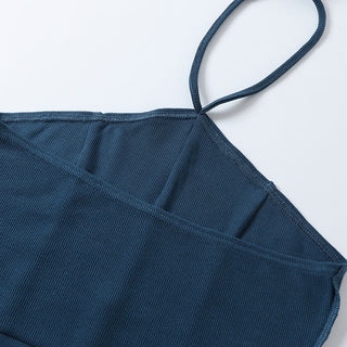 Sara Ribbed Crop Halter Top