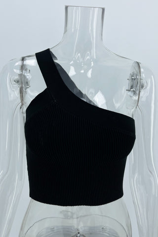 Gracie Knitted One Shoulder Crop Top
