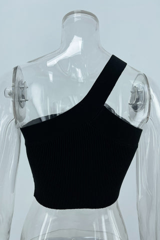 Gracie Knitted One Shoulder Crop Top