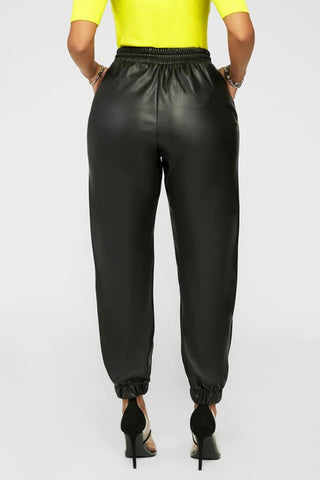 Faux Leather Jogger Pants