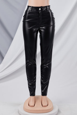 Cat Woman Faux Leather Pants