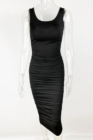 Ruched Summer Bodycon Midi Dress
